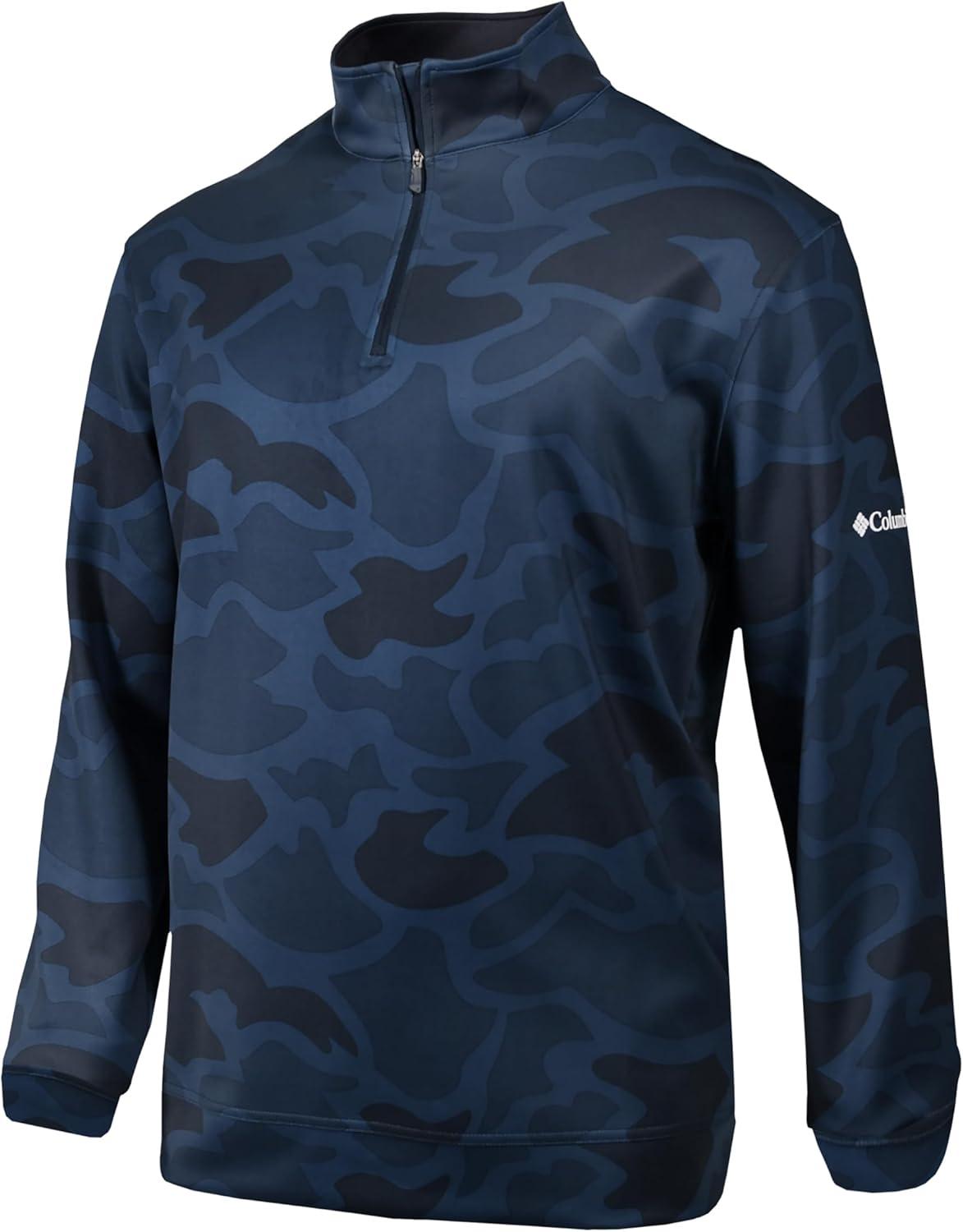 imageColumbia Golf Mens OmniWick Printed Wickhams Hills PulloverCamo Collegiate Navy