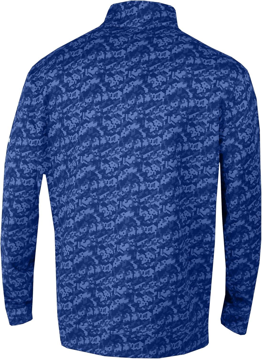 imageColumbia Golf Mens OmniWick Printed Wickhams Hills PulloverHoneycomb Azul