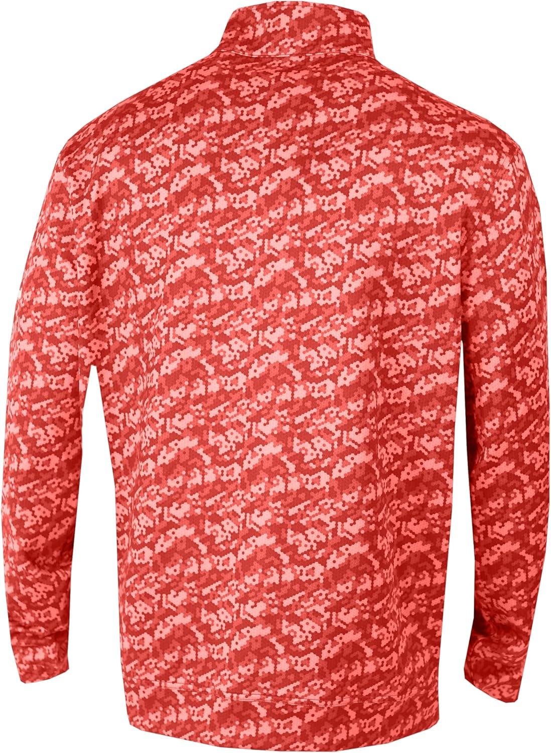 imageColumbia Golf Mens OmniWick Printed Wickhams Hills PulloverHoneycomb Intense Red
