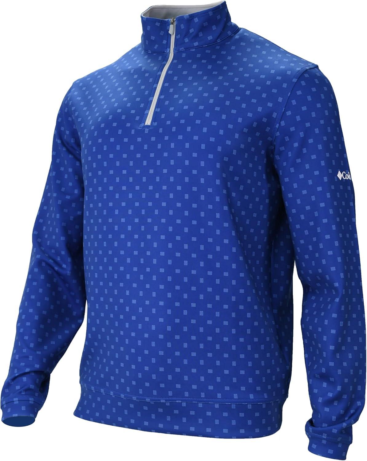 imageColumbia Golf Mens OmniWick Printed Wickhams Hills PulloverPrinted Azul
