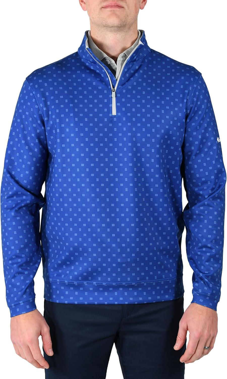 imageColumbia Golf Mens OmniWick Printed Wickhams Hills PulloverPrinted Azul