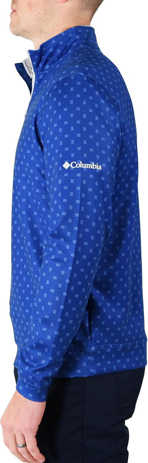 imageColumbia Golf Mens OmniWick Printed Wickhams Hills PulloverPrinted Azul