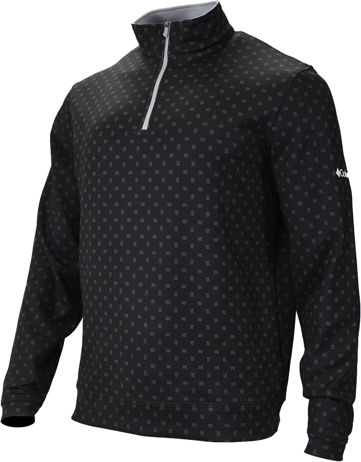imageColumbia Golf Mens OmniWick Printed Wickhams Hills PulloverPrinted Black
