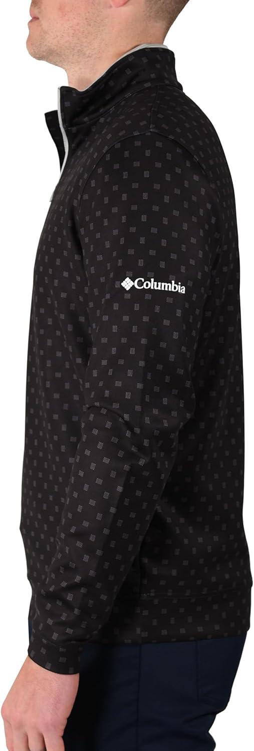 imageColumbia Golf Mens OmniWick Printed Wickhams Hills PulloverPrinted Black