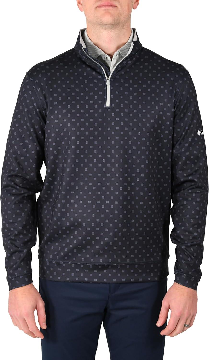 imageColumbia Golf Mens OmniWick Printed Wickhams Hills PulloverPrinted Collegiate Navy