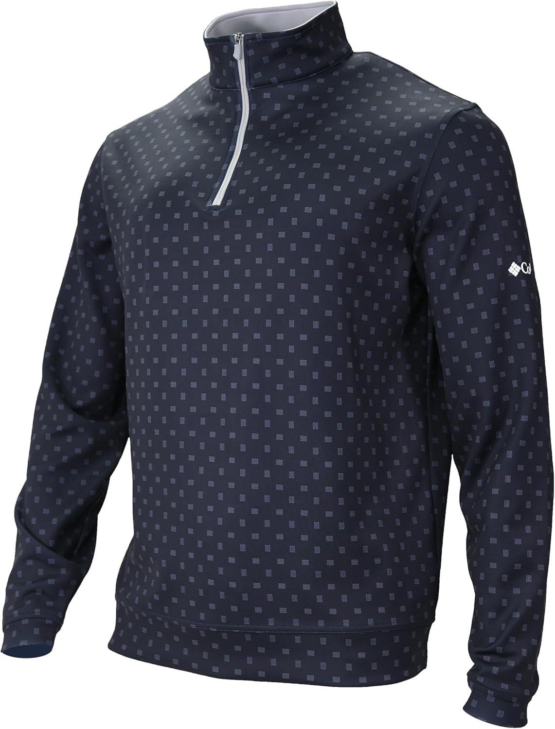 imageColumbia Golf Mens OmniWick Printed Wickhams Hills PulloverPrinted Collegiate Navy