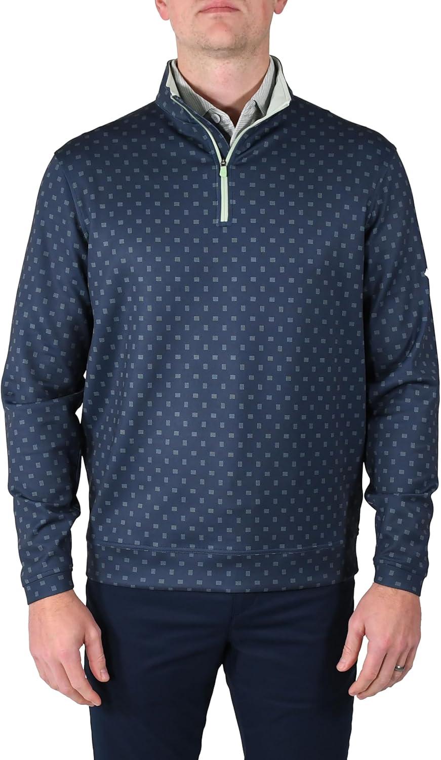 imageColumbia Golf Mens OmniWick Printed Wickhams Hills PulloverPrinted Dark Mountain