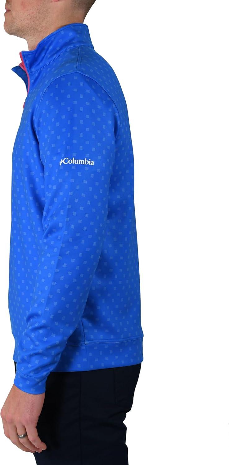 imageColumbia Golf Mens OmniWick Printed Wickhams Hills PulloverPrinted Hyper Blue