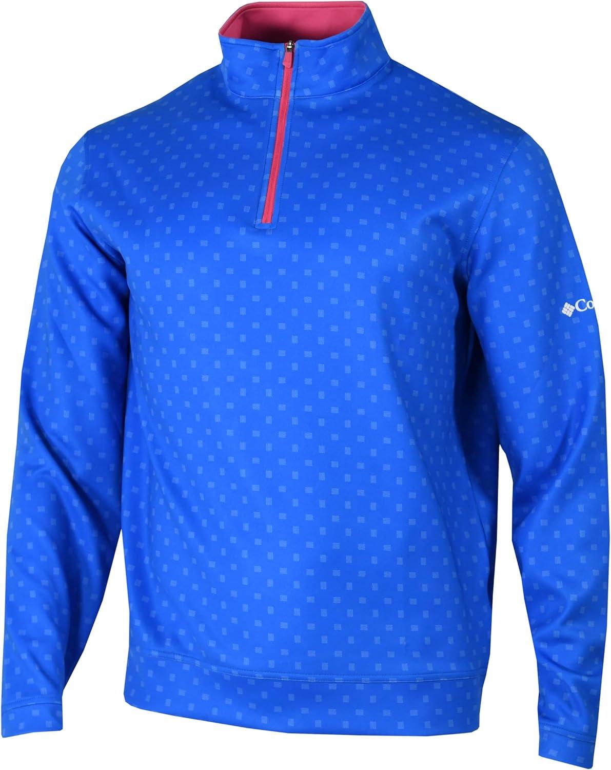 imageColumbia Golf Mens OmniWick Printed Wickhams Hills PulloverPrinted Hyper Blue