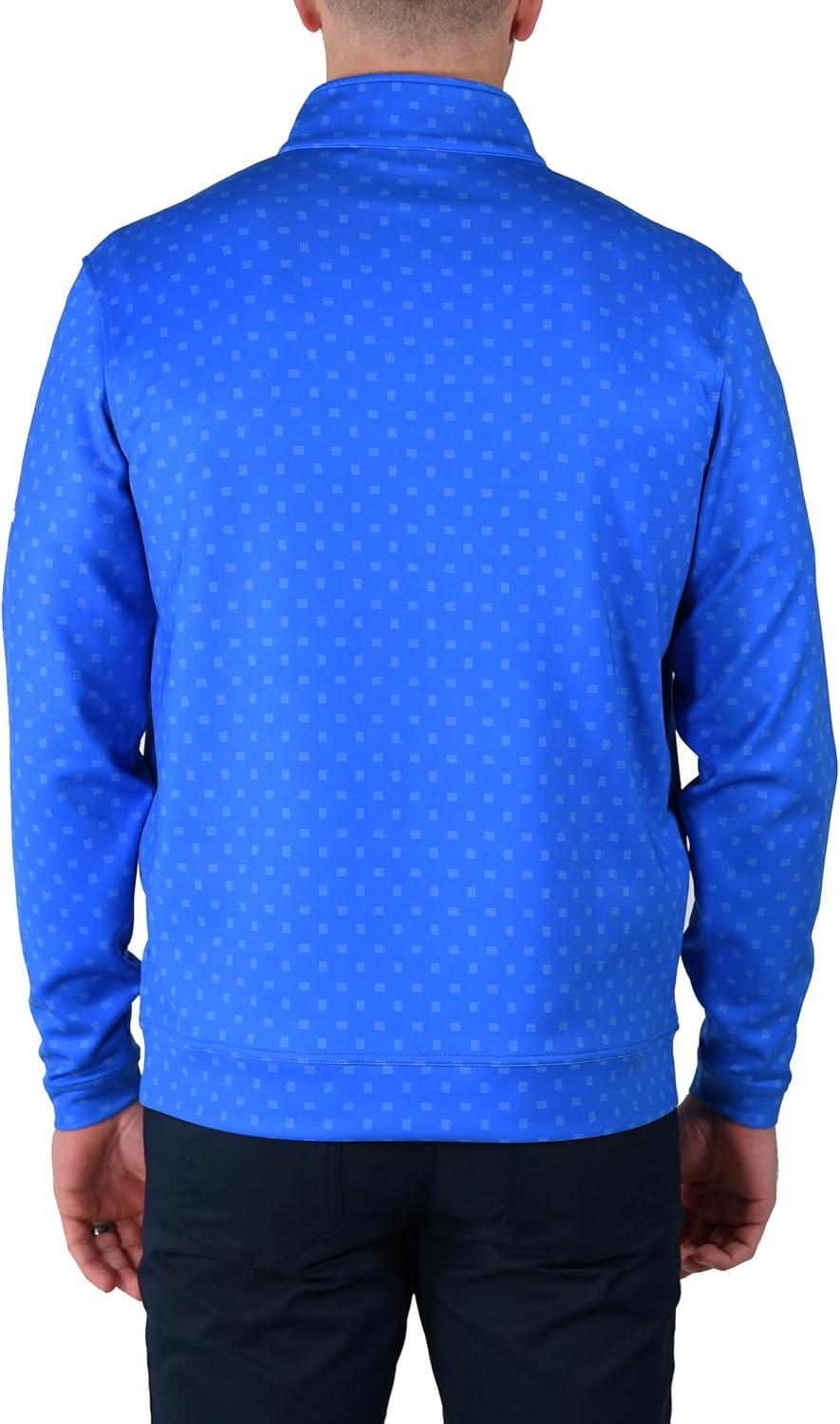 imageColumbia Golf Mens OmniWick Printed Wickhams Hills PulloverPrinted Hyper Blue