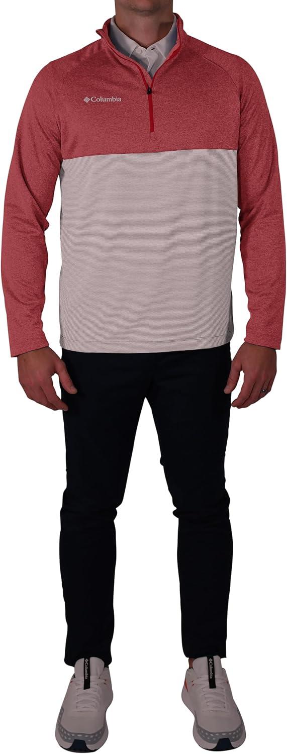 imageColumbia Golf Mens OmniWick Rockin It PulloverIntense Red