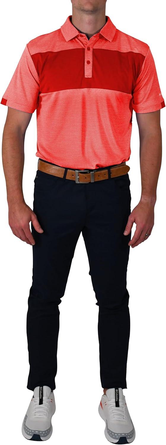 imageColumbia Golf Mens OmniWick Total Control Polo PoloIntense Red