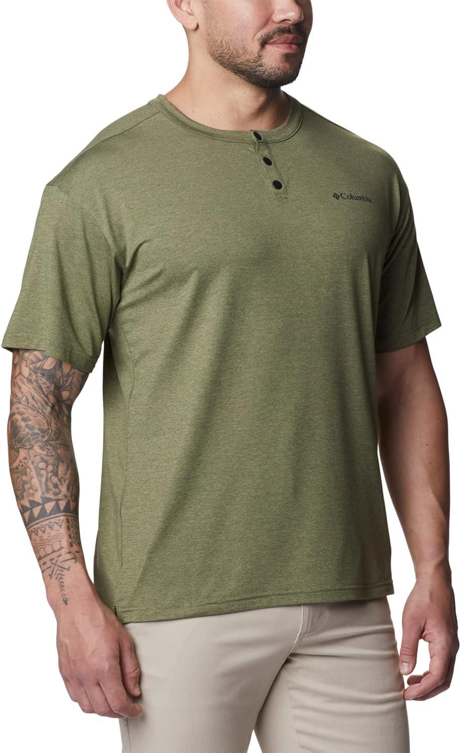 imageColumbia Mens Coral Ridge Performance Short SleeveHiking ShirtMosstone