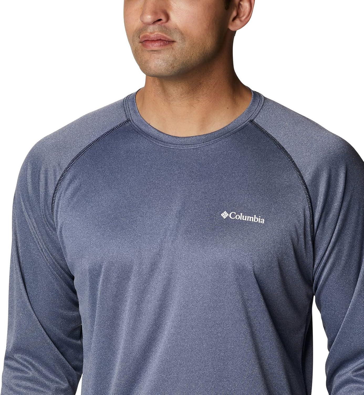 imageColumbia Mens Fork Stream Long Sleeve ShirtCollegiate Navy HeatherWhite Logo
