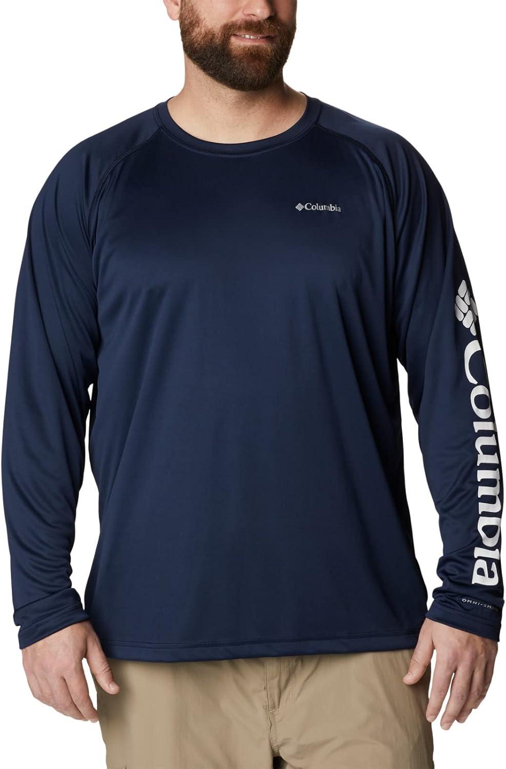 imageColumbia Mens Fork Stream Long Sleeve ShirtCollegiate NavyWhite Logo