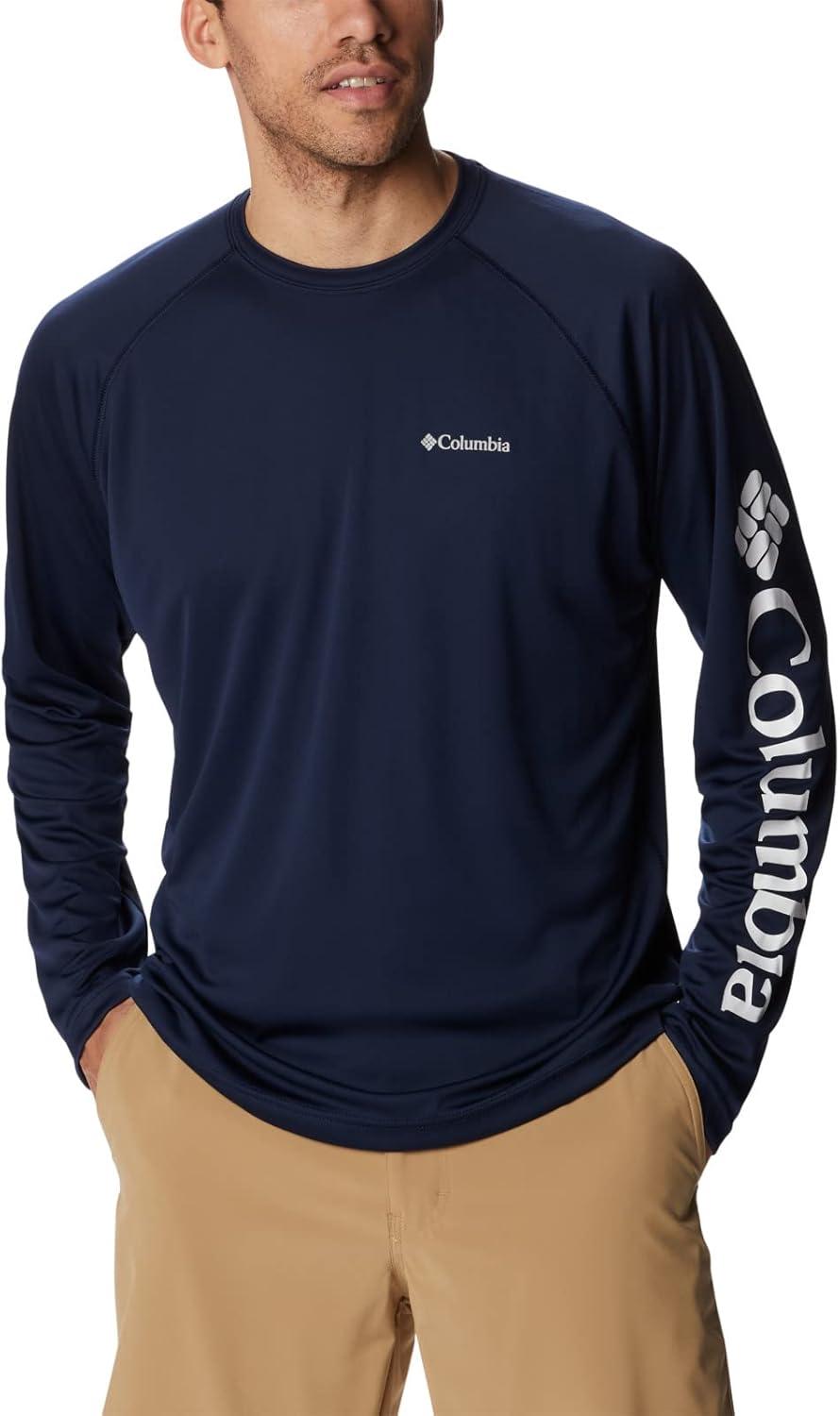 imageColumbia Mens Fork Stream Long Sleeve ShirtCollegiate NavyWhite Logo