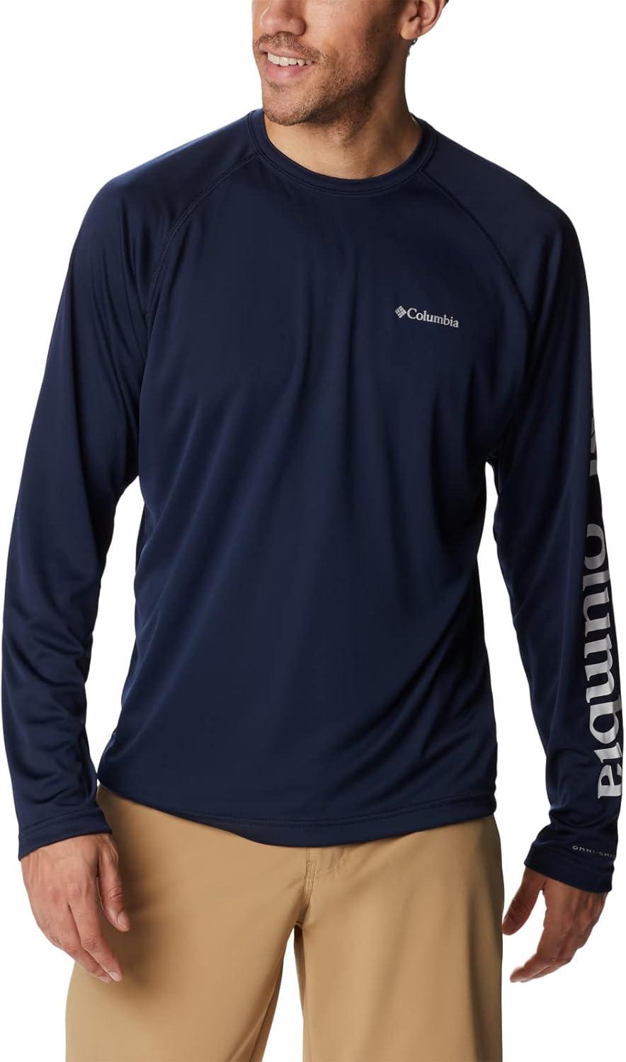 imageColumbia Mens Fork Stream Long Sleeve ShirtCollegiate NavyWhite Logo
