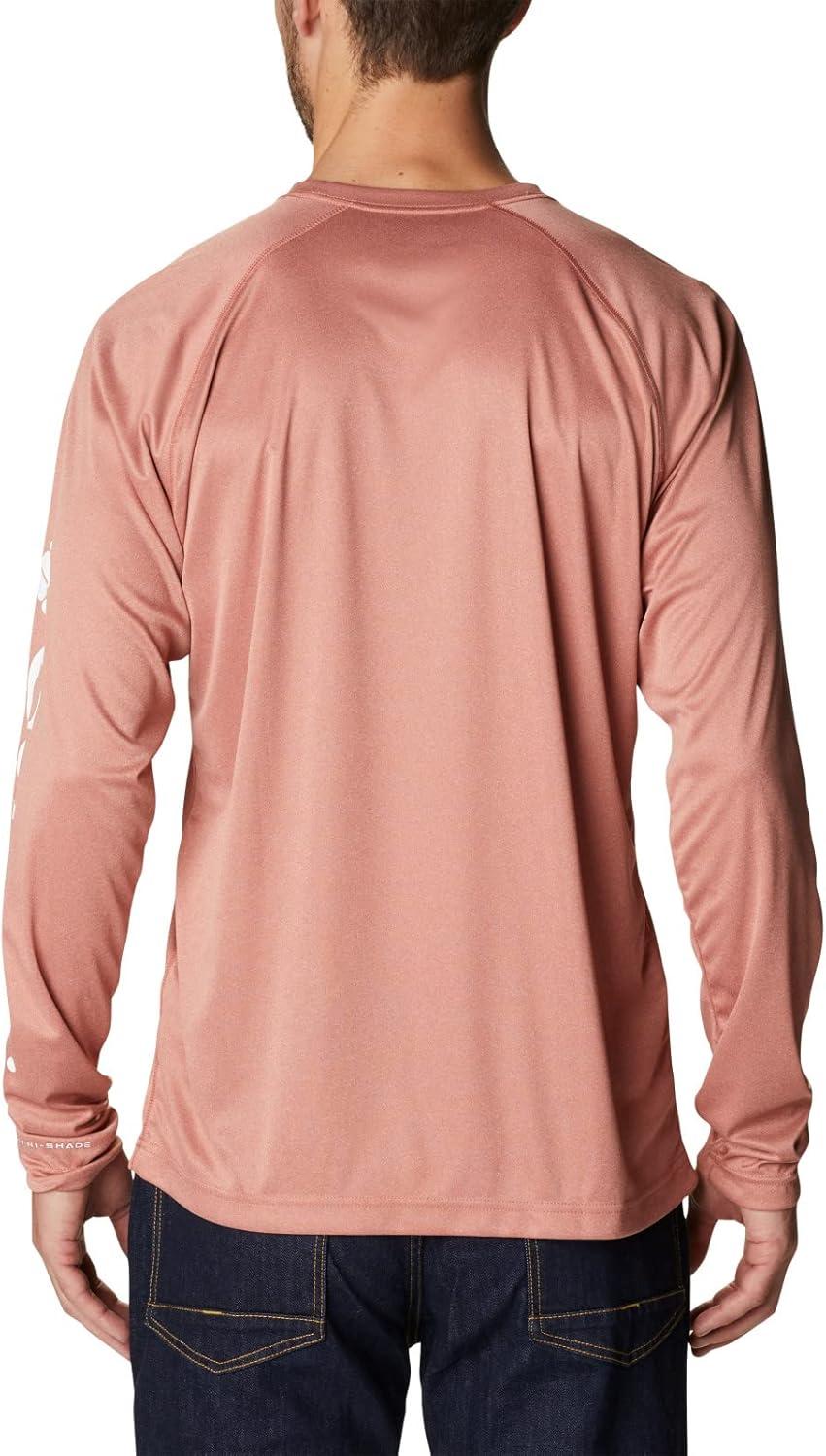 imageColumbia Mens Fork Stream Long Sleeve ShirtDark Coral HeatherWhite Logo