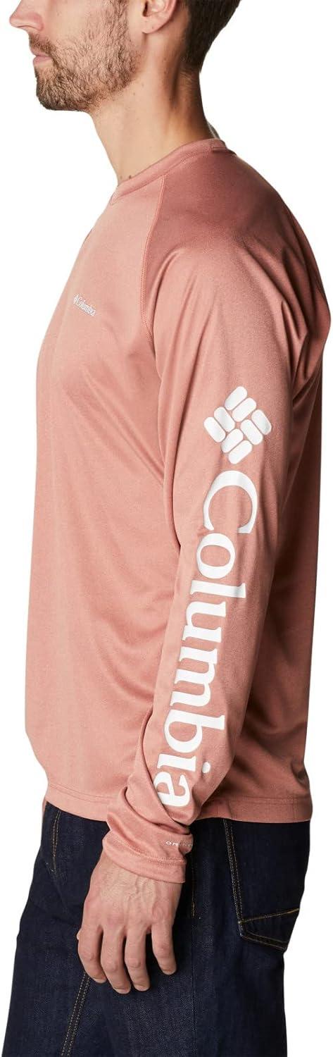 imageColumbia Mens Fork Stream Long Sleeve ShirtDark Coral HeatherWhite Logo
