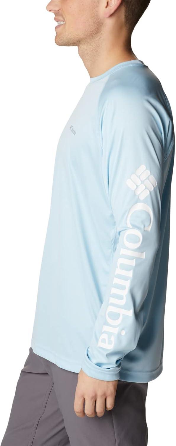 imageColumbia Mens Fork Stream Long Sleeve ShirtSky Blue HeatherWhite Logo