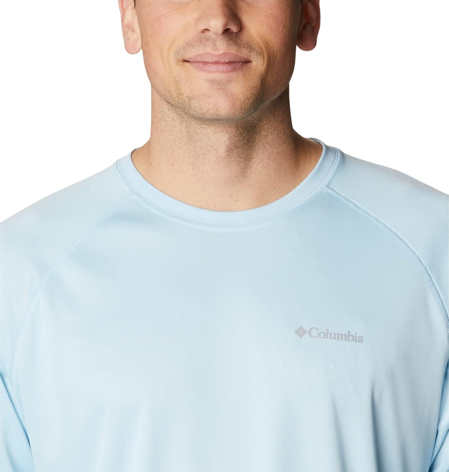 imageColumbia Mens Fork Stream Long Sleeve ShirtSky Blue HeatherWhite Logo