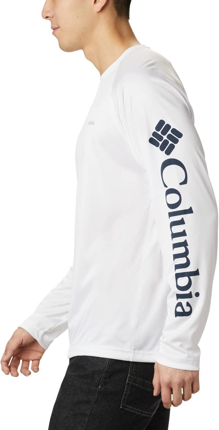 imageColumbia Mens Fork Stream Long Sleeve ShirtWhiteCollegiate Navy Logo