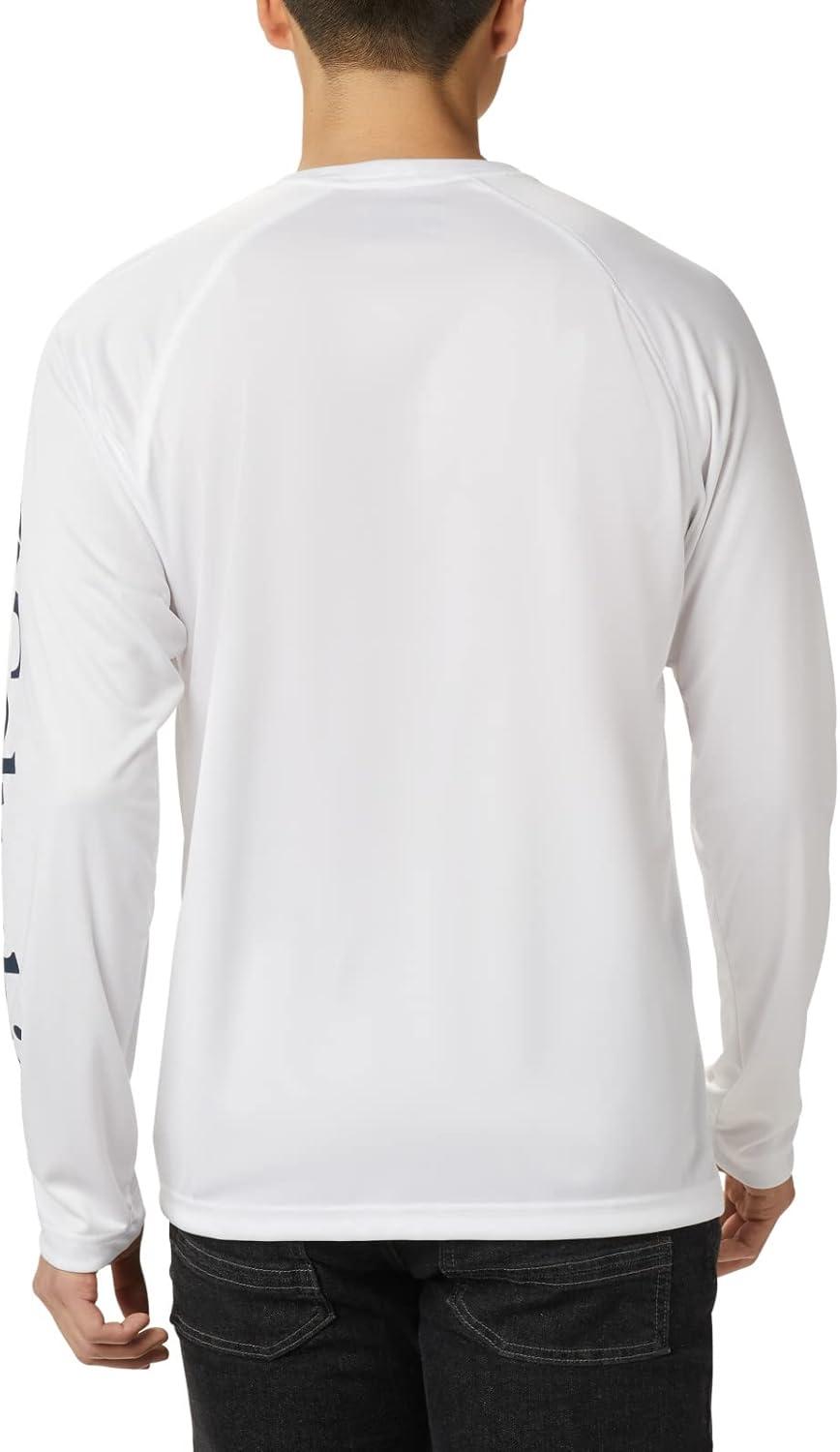 imageColumbia Mens Fork Stream Long Sleeve ShirtWhiteCollegiate Navy Logo