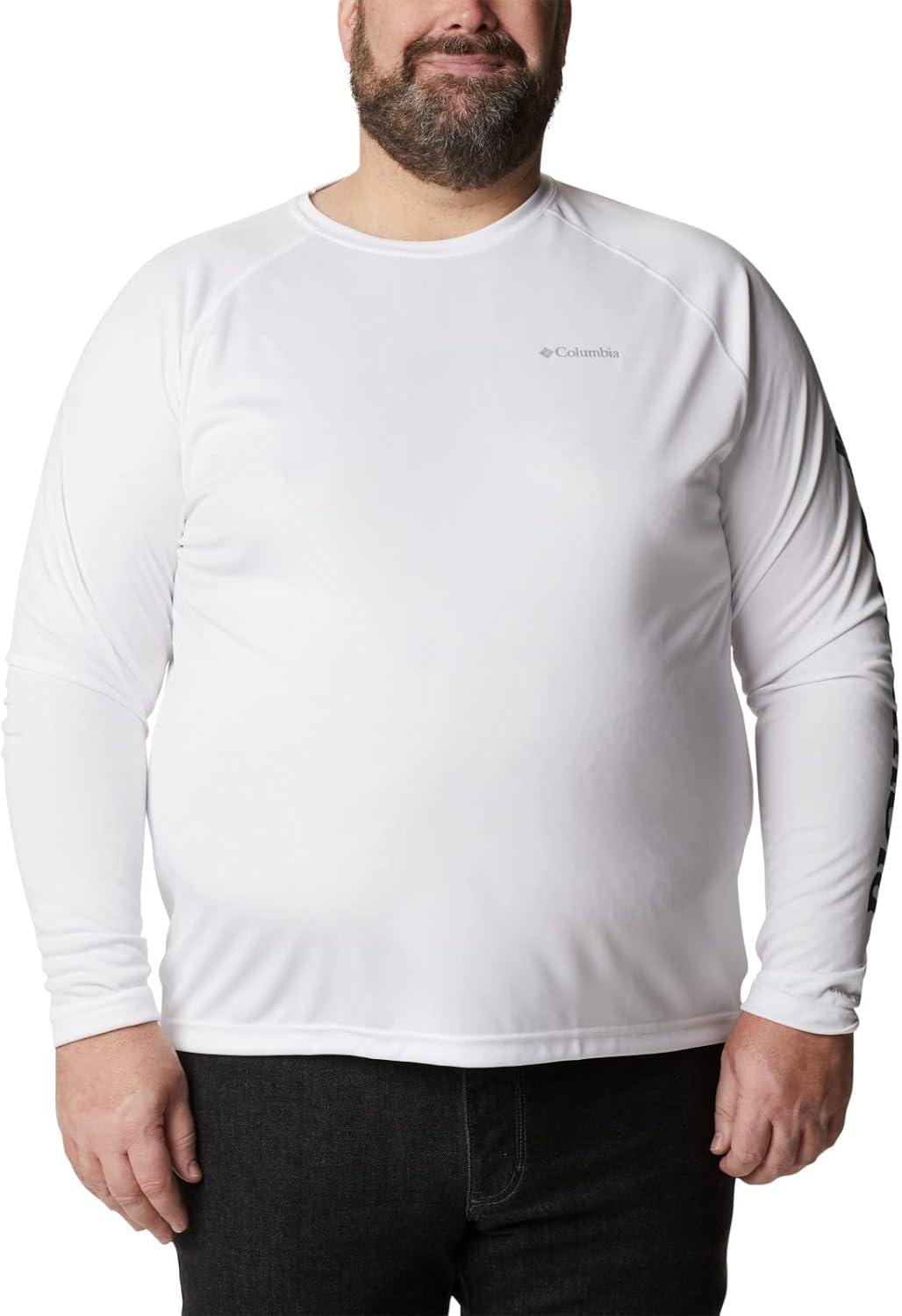 imageColumbia Mens Fork Stream Long Sleeve ShirtWhiteCollegiate Navy Logo