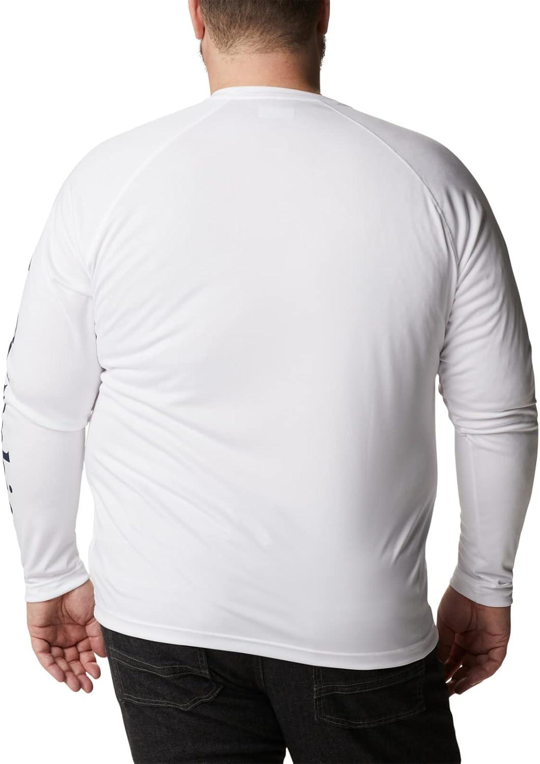 imageColumbia Mens Fork Stream Long Sleeve ShirtWhiteCollegiate Navy Logo