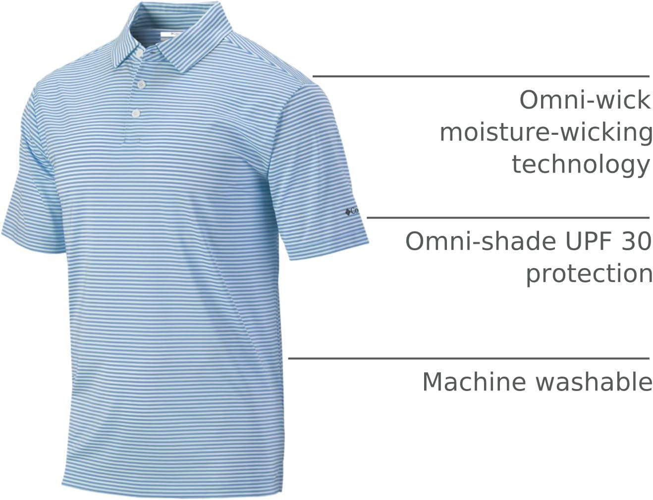 imageColumbia Mens Golf Club Invite Polo Omni Wick Lightweight Short Sleeve ShirtWhite Cap