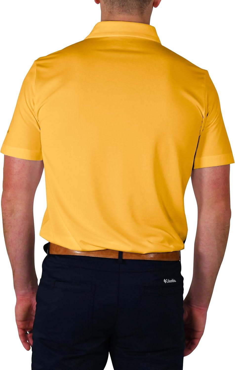 imageColumbia Mens Golf Drive Polo Shirt Omni Wick Performance Breathable Short SleeveAztec Gold