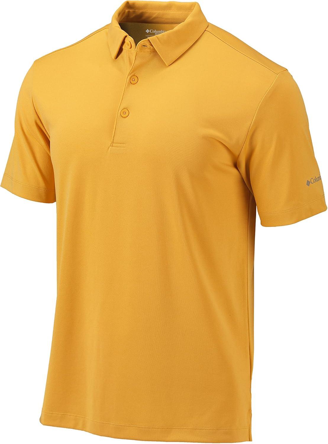 imageColumbia Mens Golf Drive Polo Shirt Omni Wick Performance Breathable Short SleeveAztec Gold