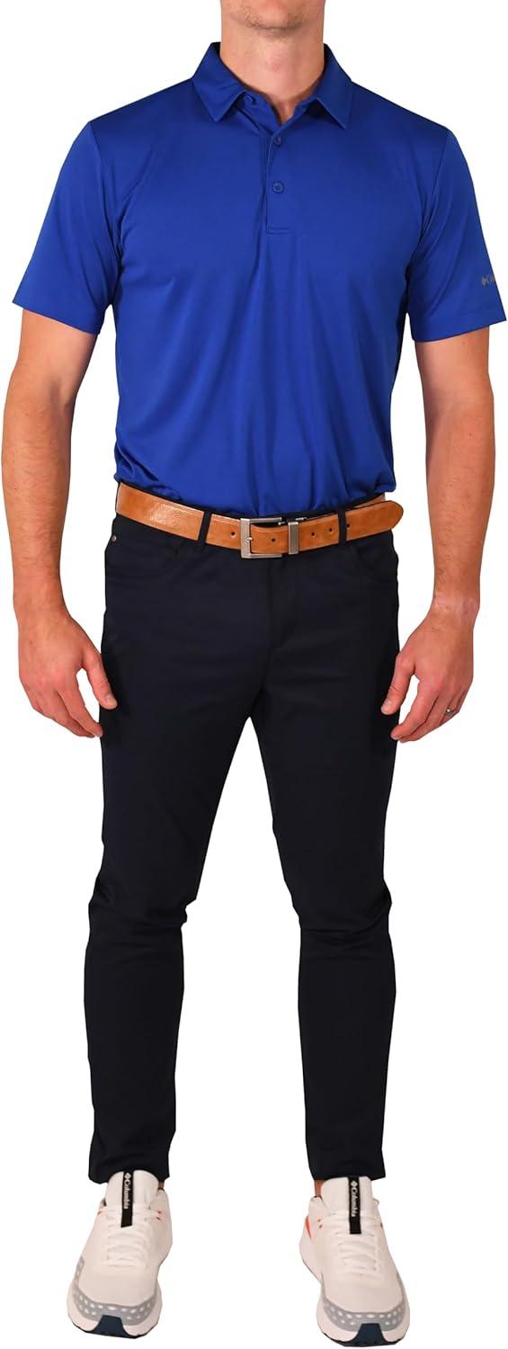 imageColumbia Mens Golf Drive Polo Shirt Omni Wick Performance Breathable Short SleeveAzul