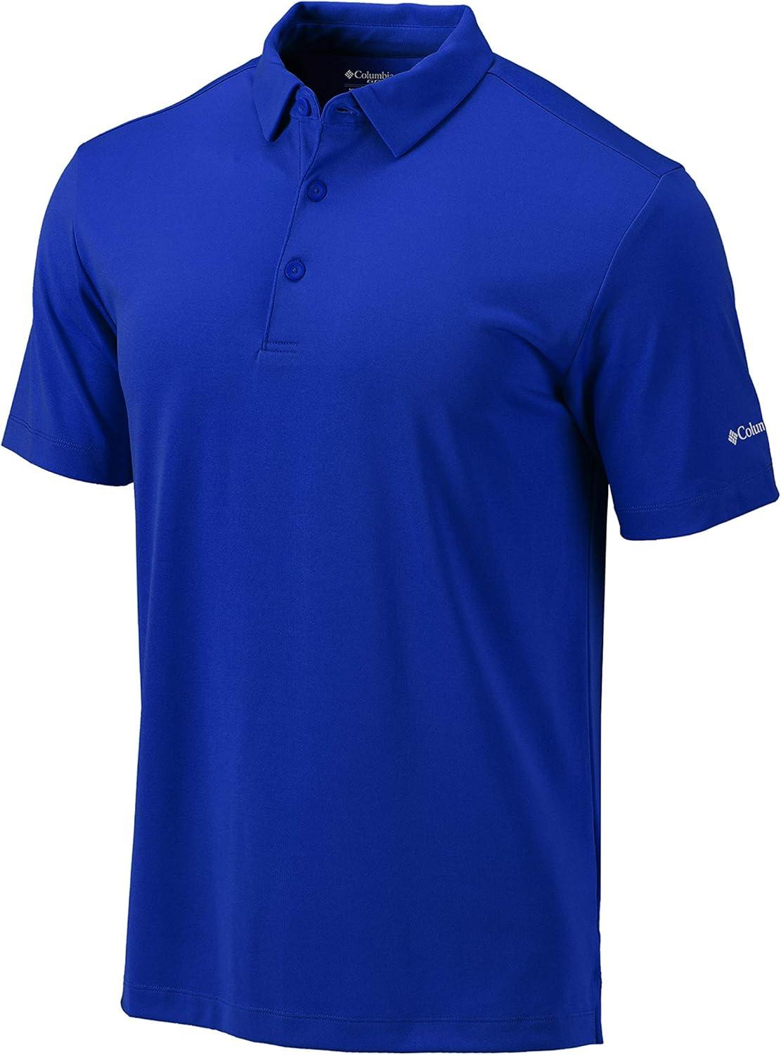 imageColumbia Mens Golf Drive Polo Shirt Omni Wick Performance Breathable Short SleeveAzul
