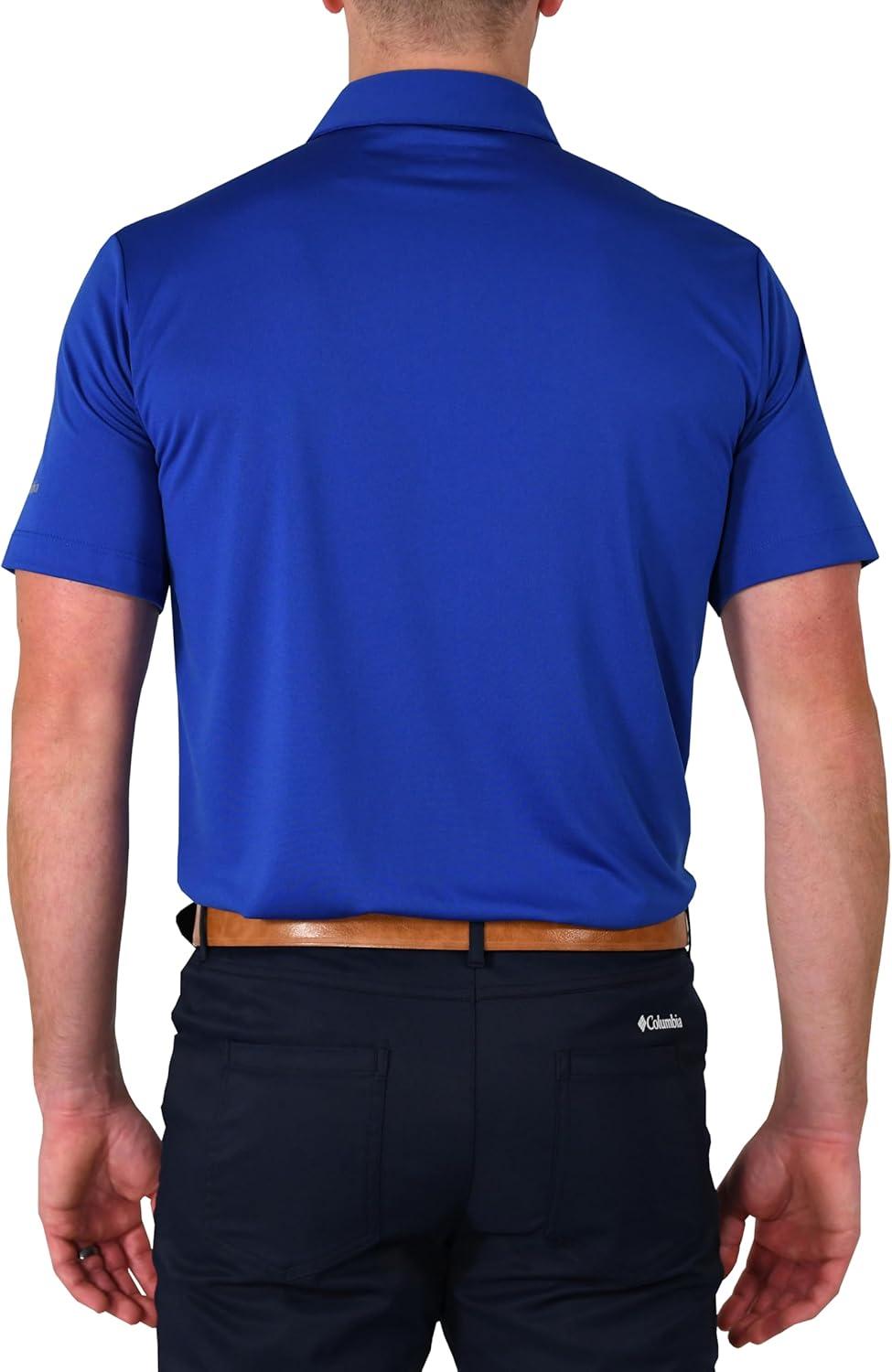 imageColumbia Mens Golf Drive Polo Shirt Omni Wick Performance Breathable Short SleeveAzul