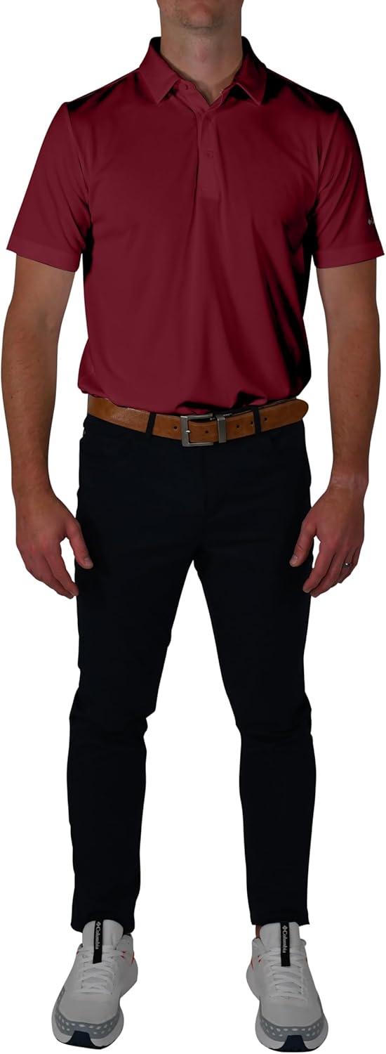 imageColumbia Mens Golf Drive Polo Shirt Omni Wick Performance Breathable Short SleeveBeet