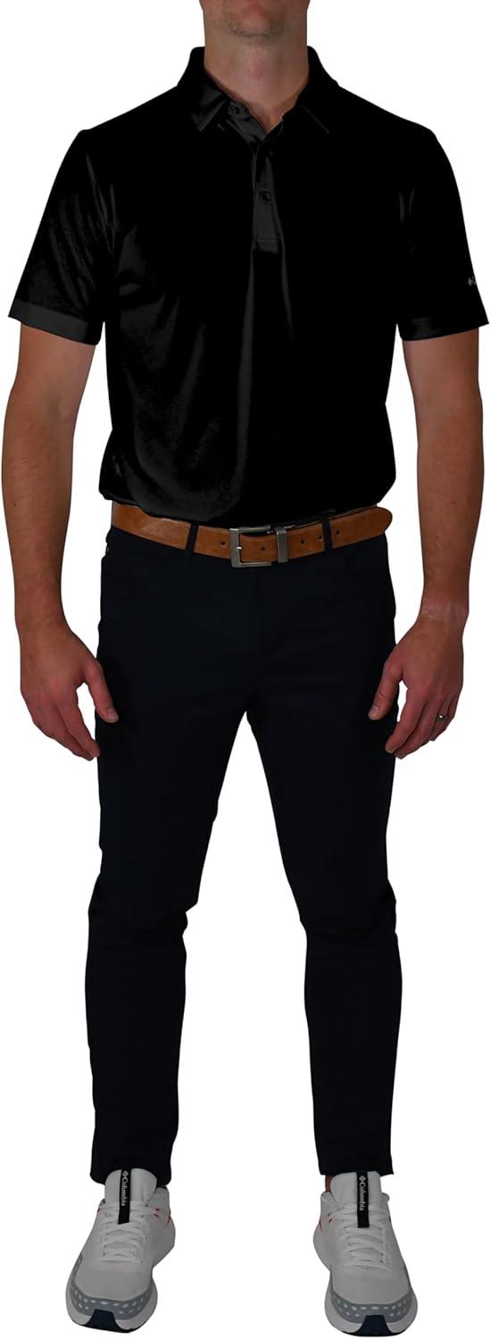 imageColumbia Mens Golf Drive Polo Shirt Omni Wick Performance Breathable Short SleeveBlack