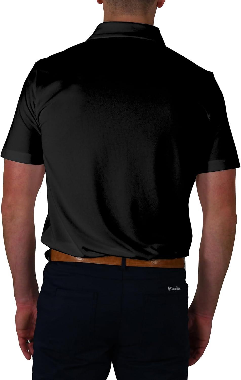 imageColumbia Mens Golf Drive Polo Shirt Omni Wick Performance Breathable Short SleeveBlack