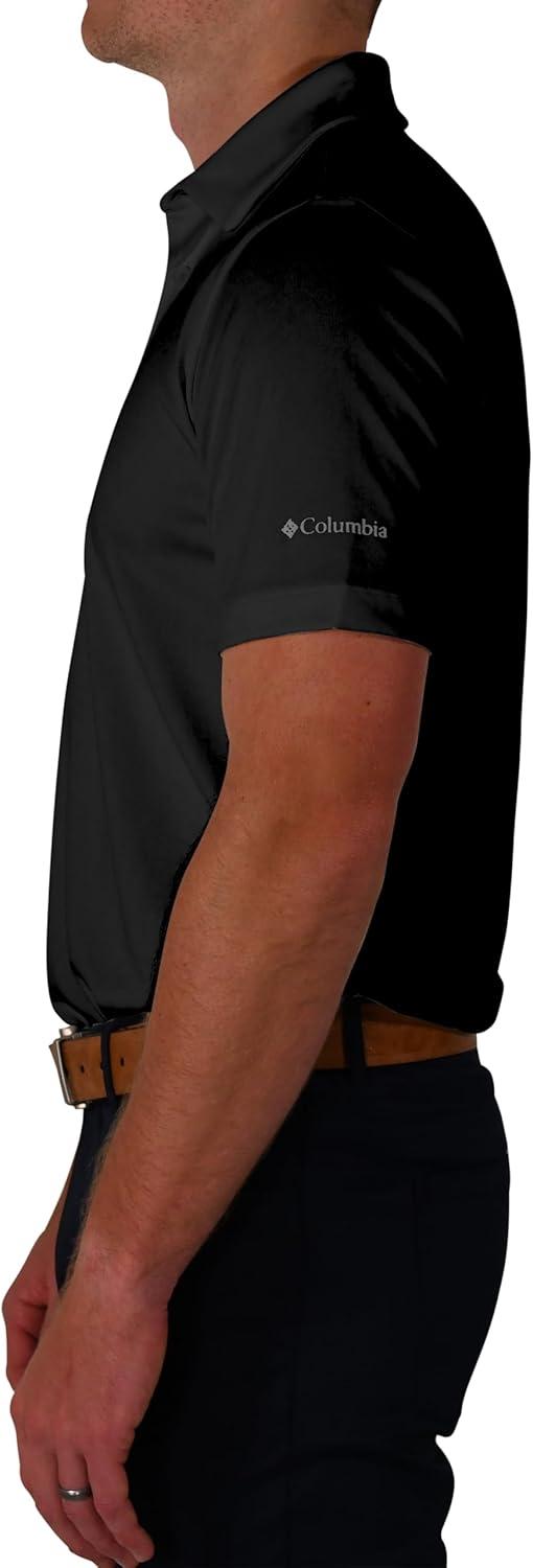 imageColumbia Mens Golf Drive Polo Shirt Omni Wick Performance Breathable Short SleeveBlack