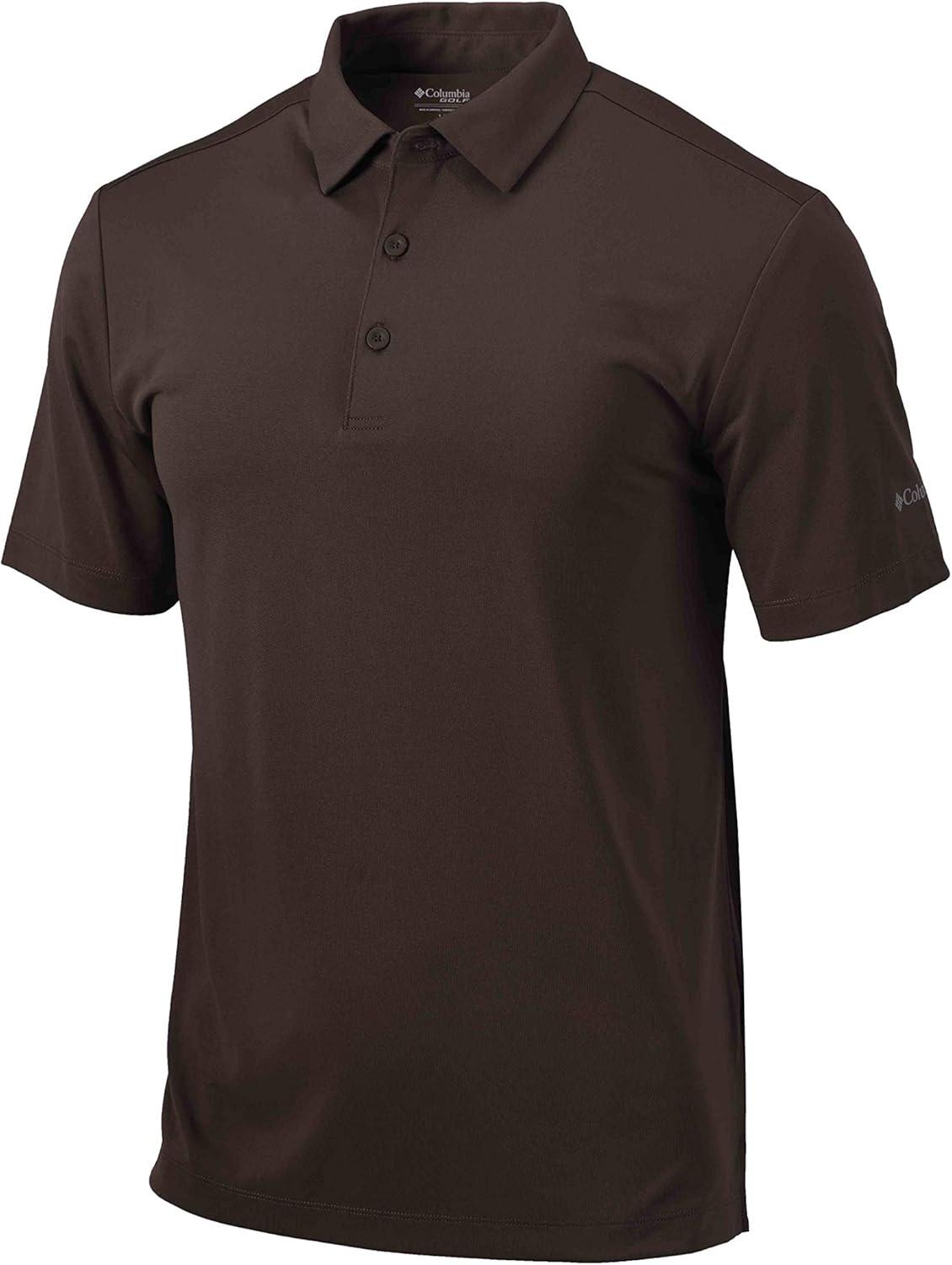 imageColumbia Mens Golf Drive Polo Shirt Omni Wick Performance Breathable Short SleeveBrown
