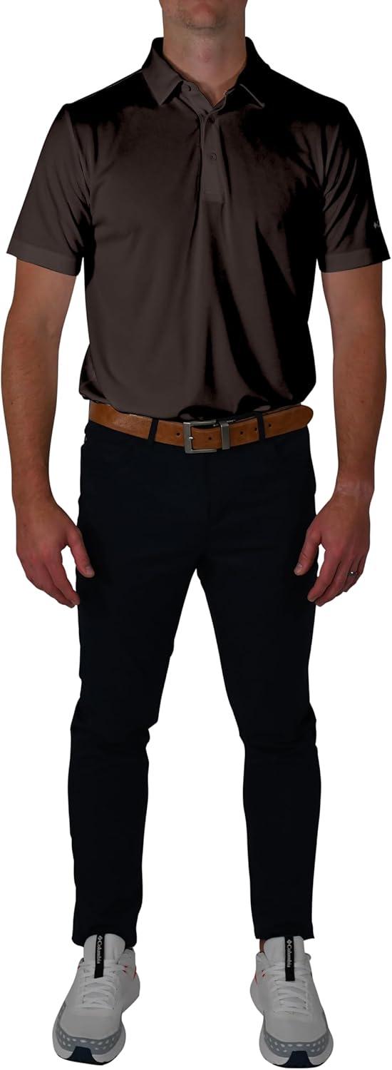imageColumbia Mens Golf Drive Polo Shirt Omni Wick Performance Breathable Short SleeveBrown