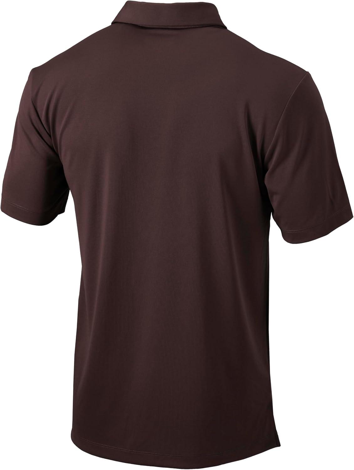 imageColumbia Mens Golf Drive Polo Shirt Omni Wick Performance Breathable Short SleeveBrown