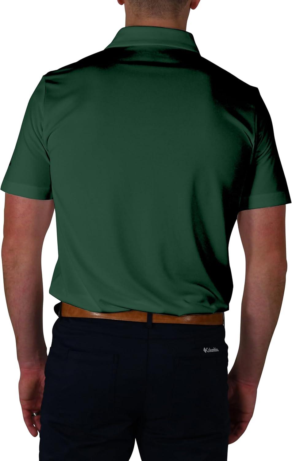 imageColumbia Mens Golf Drive Polo Shirt Omni Wick Performance Breathable Short SleeveForest