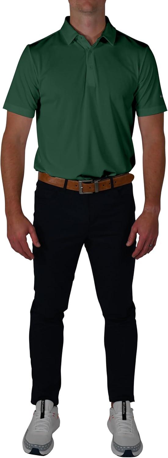 imageColumbia Mens Golf Drive Polo Shirt Omni Wick Performance Breathable Short SleeveForest