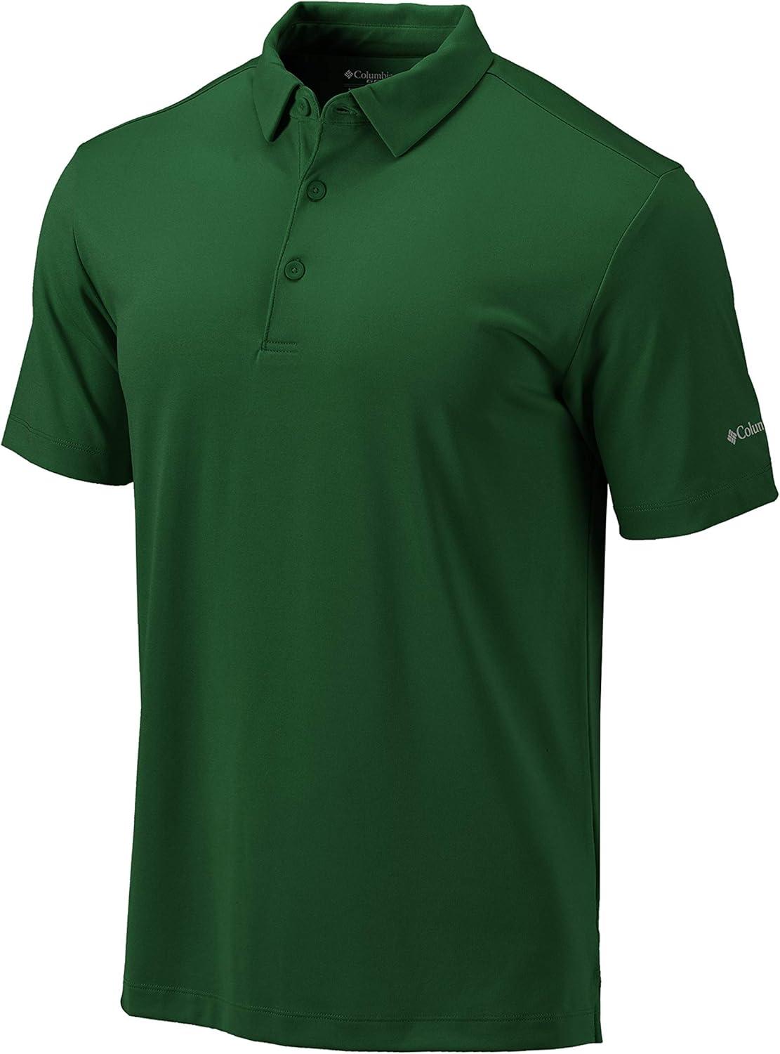 imageColumbia Mens Golf Drive Polo Shirt Omni Wick Performance Breathable Short SleeveForest Green