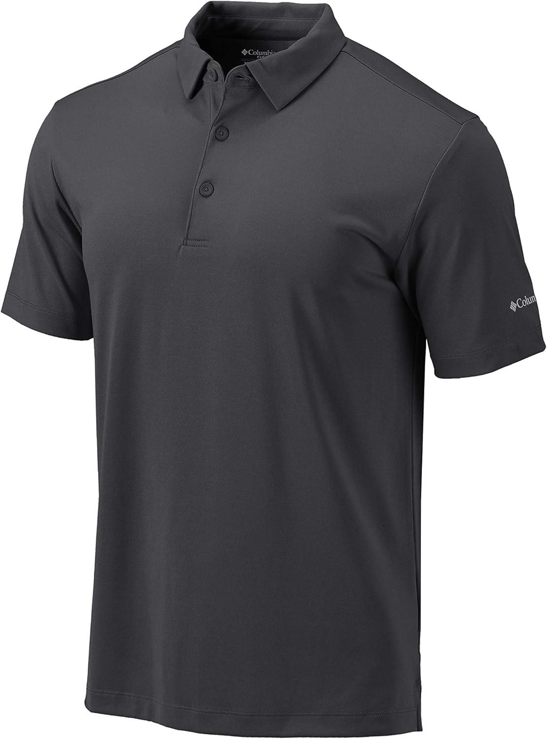 imageColumbia Mens Golf Drive Polo Shirt Omni Wick Performance Breathable Short SleeveForged Iron