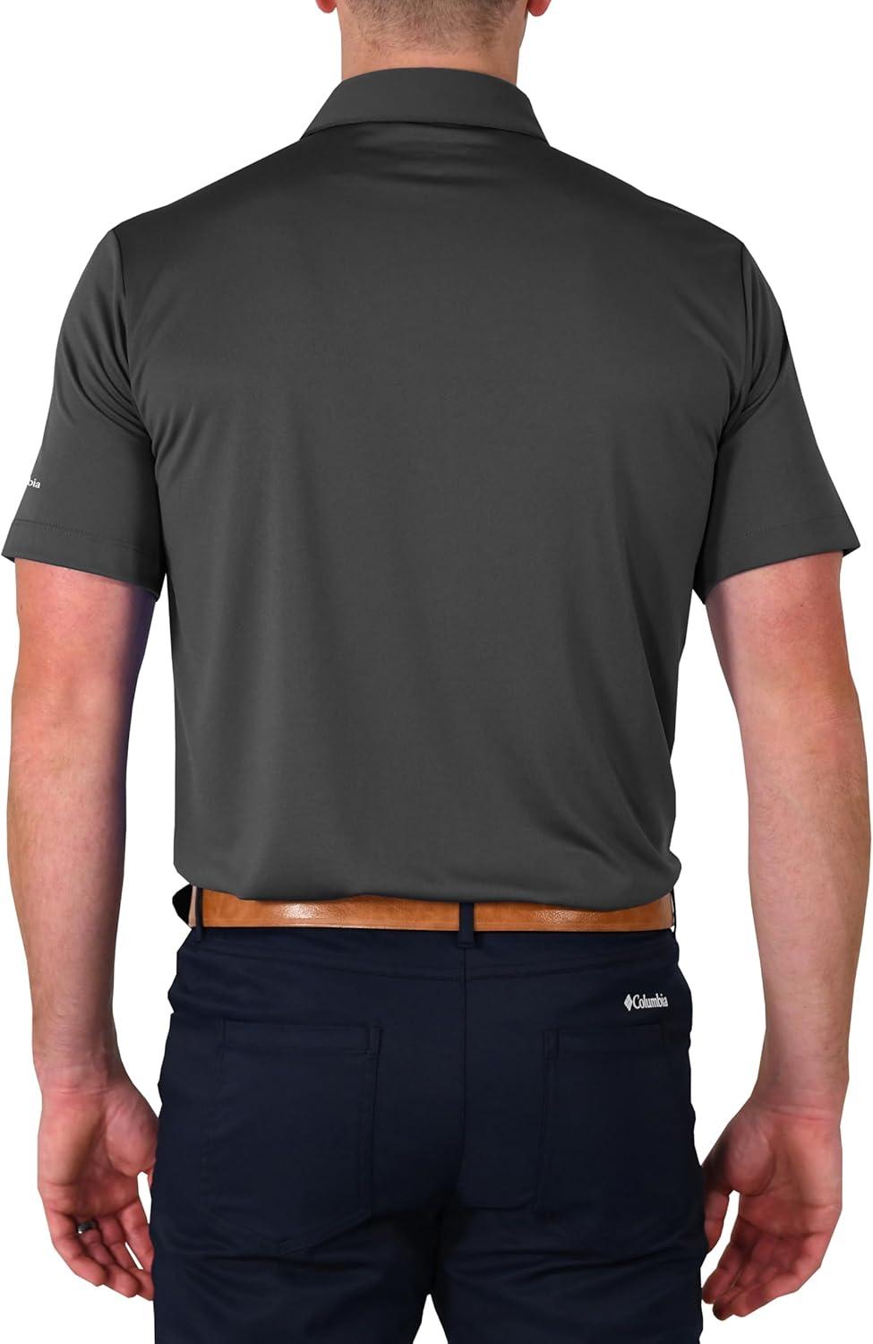 imageColumbia Mens Golf Drive Polo Shirt Omni Wick Performance Breathable Short SleeveForged Iron