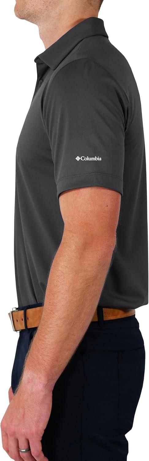 imageColumbia Mens Golf Drive Polo Shirt Omni Wick Performance Breathable Short SleeveForged Iron