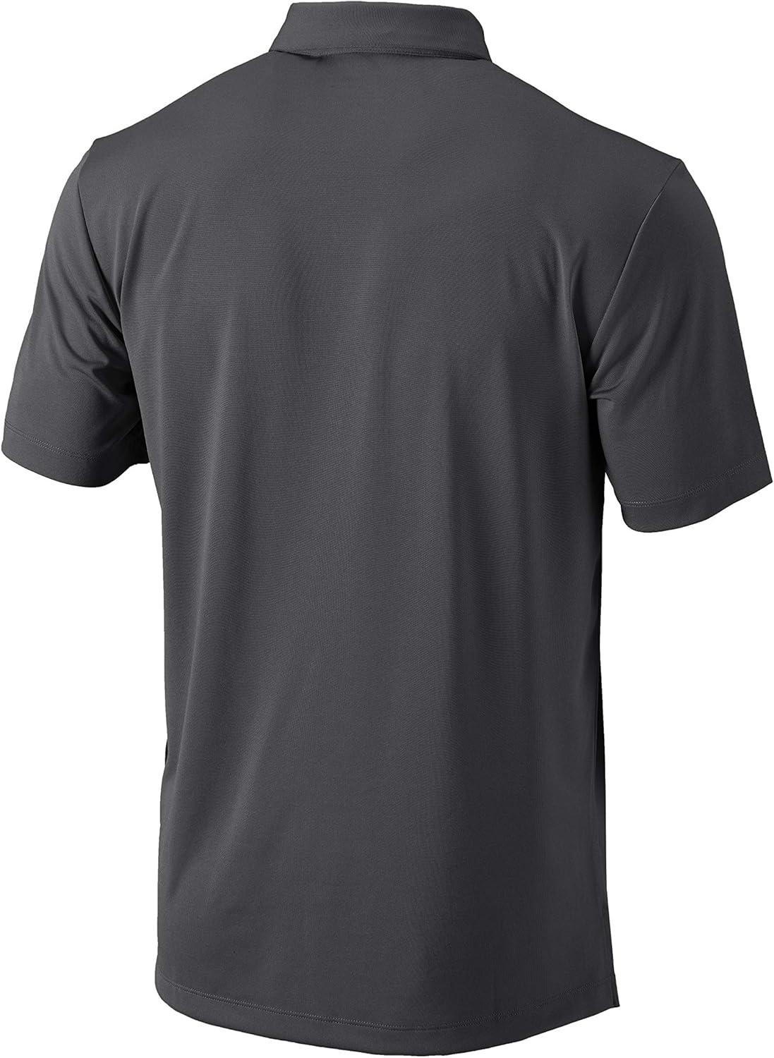 imageColumbia Mens Golf Drive Polo Shirt Omni Wick Performance Breathable Short SleeveForged Iron
