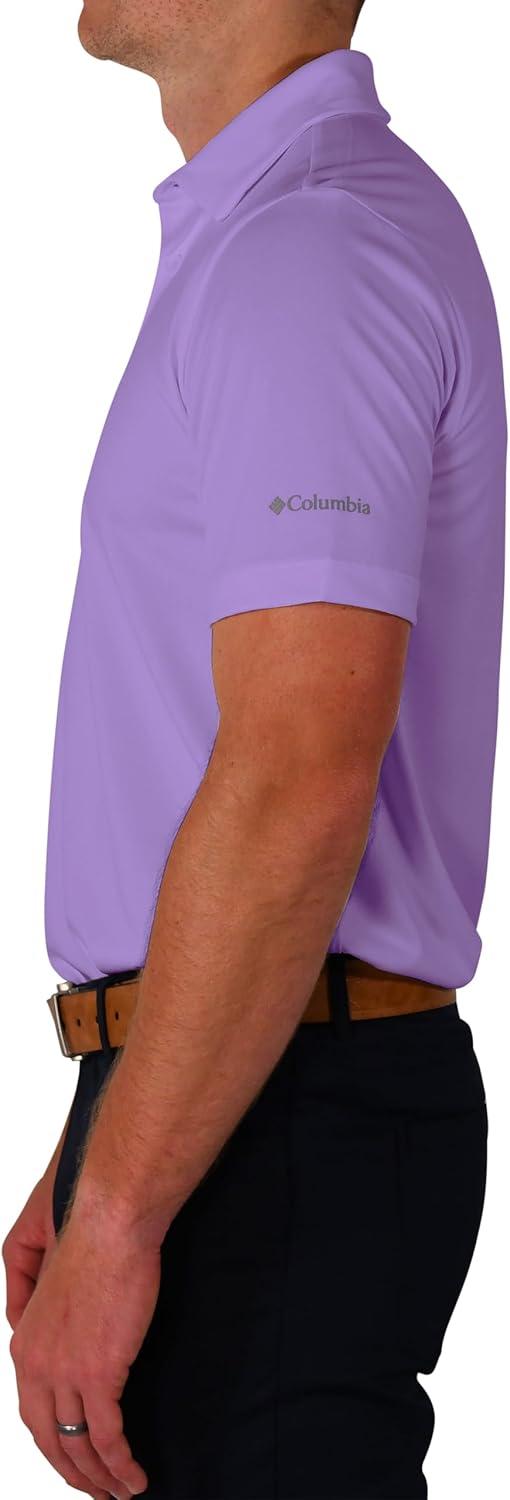 imageColumbia Mens Golf Drive Polo Shirt Omni Wick Performance Breathable Short SleeveFrosted Purple